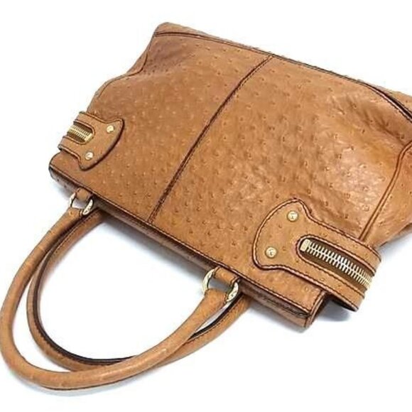 Max Mara Limited Edition Margaux Tan Ostrich Handbag Gold Hardware - Picture 2 of 8